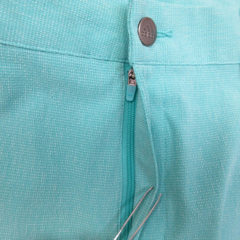 Adidas Crosshatch Golf Shorts Men 34x10 Green Stretch Performance Preppy Resort